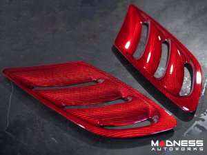 Alfa Romeo Stelvio Hood Air Vent Trim Kit - Quadrifoglio - Carbon Fiber - Red Candy Alfa Romeo Stelvio Hood Air Vent Trim Kit - Quadrifoglio - Carbon Fiber - Red Candy